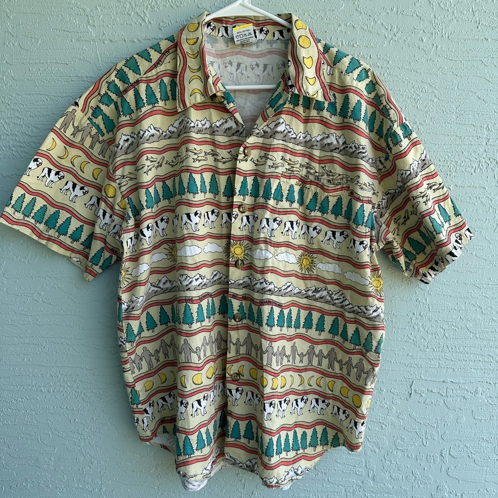 Vintage Big Dogs men’s cotton button down shirt size L